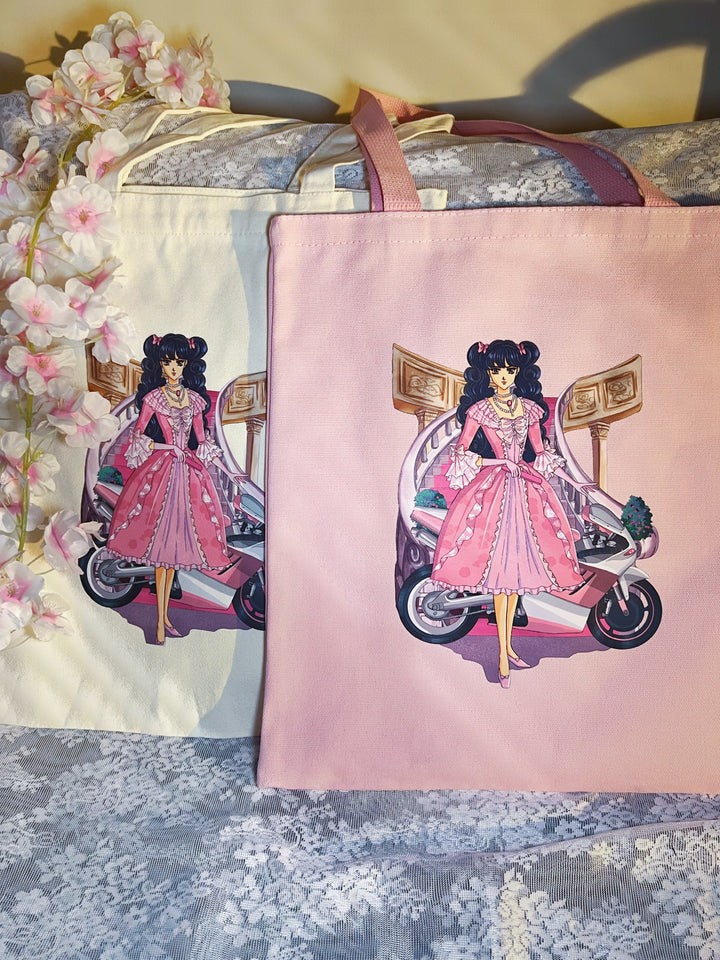 Lady in Pink Tote Bag