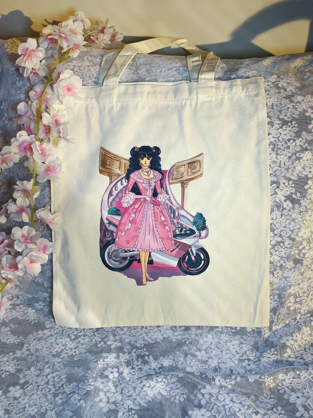 Lady in Pink Tote Bag