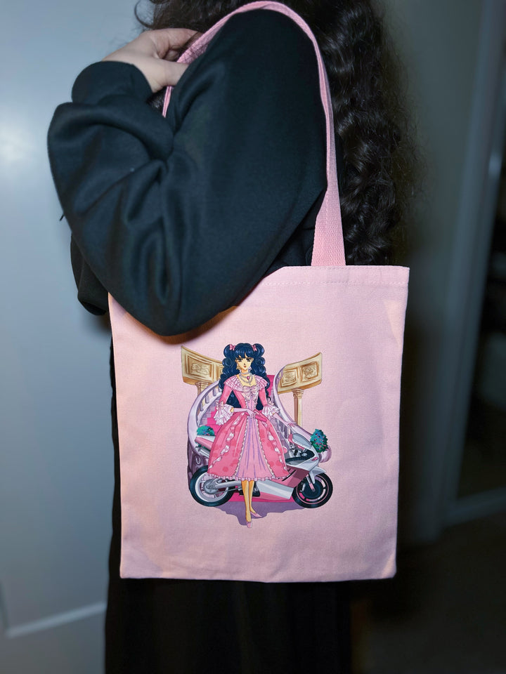 Lady in Pink Tote Bag