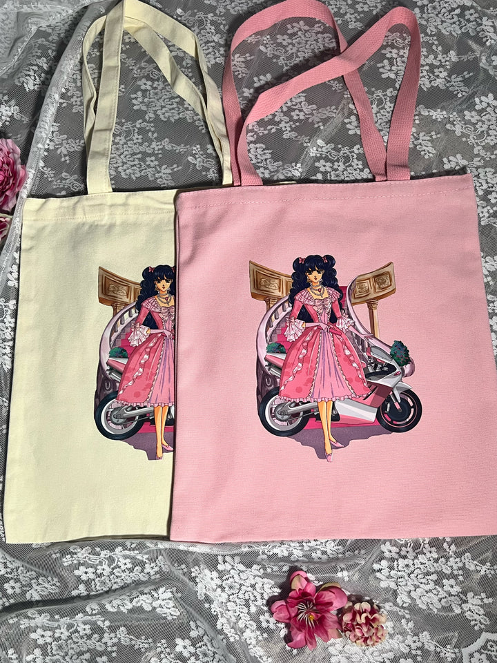 Lady in Pink Tote Bag